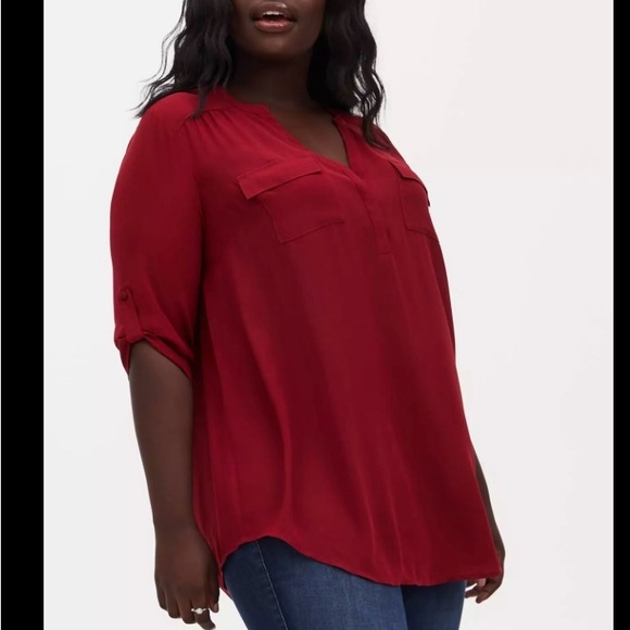 Torrid Deep Red Blouse - Picture 1 of 10